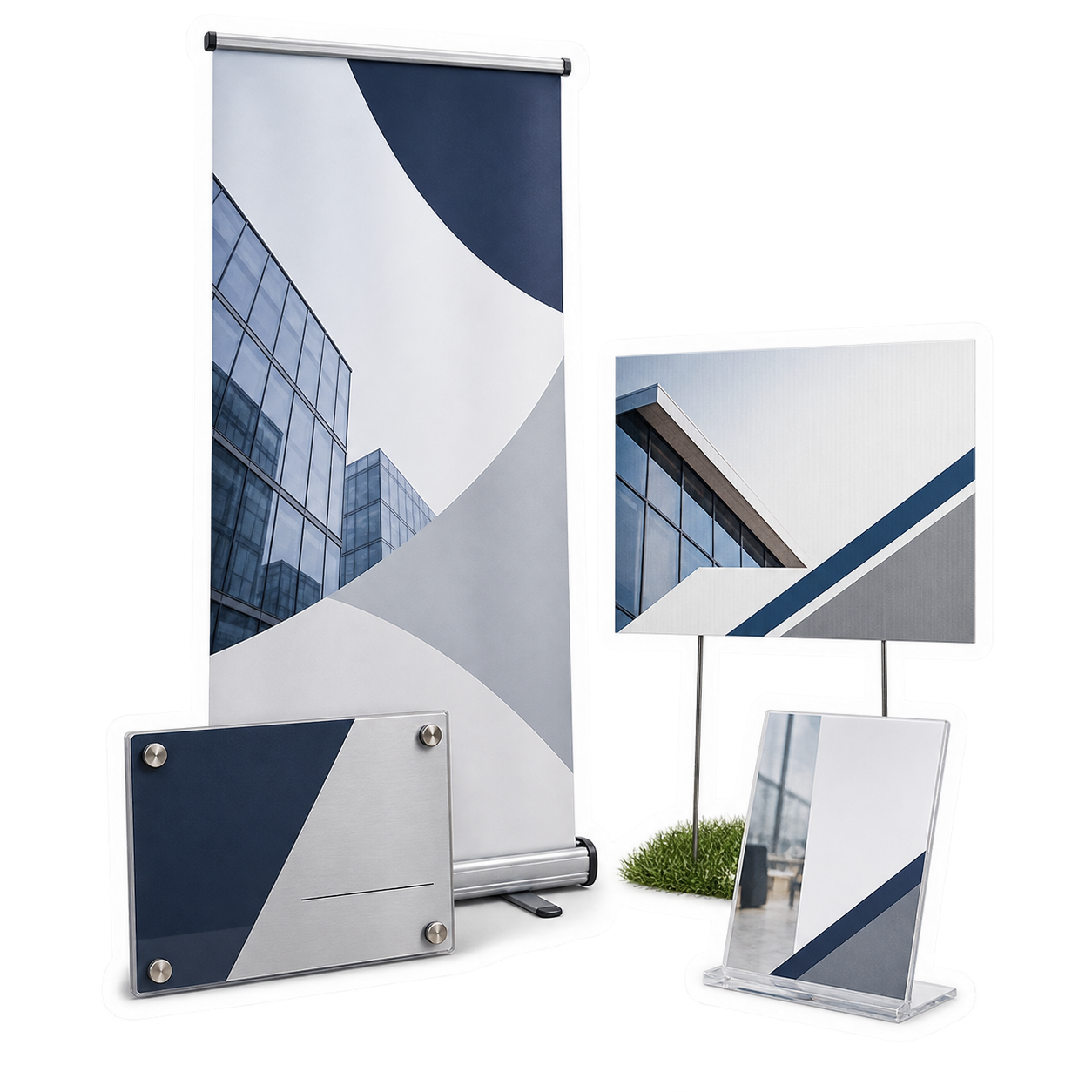 Retractable banner, yard sign and event display